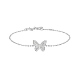 Ania Haie Sunny Sparkler Silbernes Schmetterling Pavé Armband